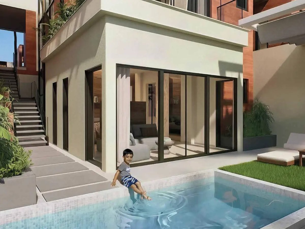 Townhouse with a private pool and garden at Luma Residences Muscat Bay