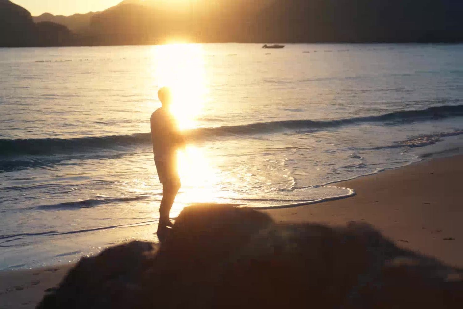 Sunset on the beach of the Gulf of Oman at Muscat Bay