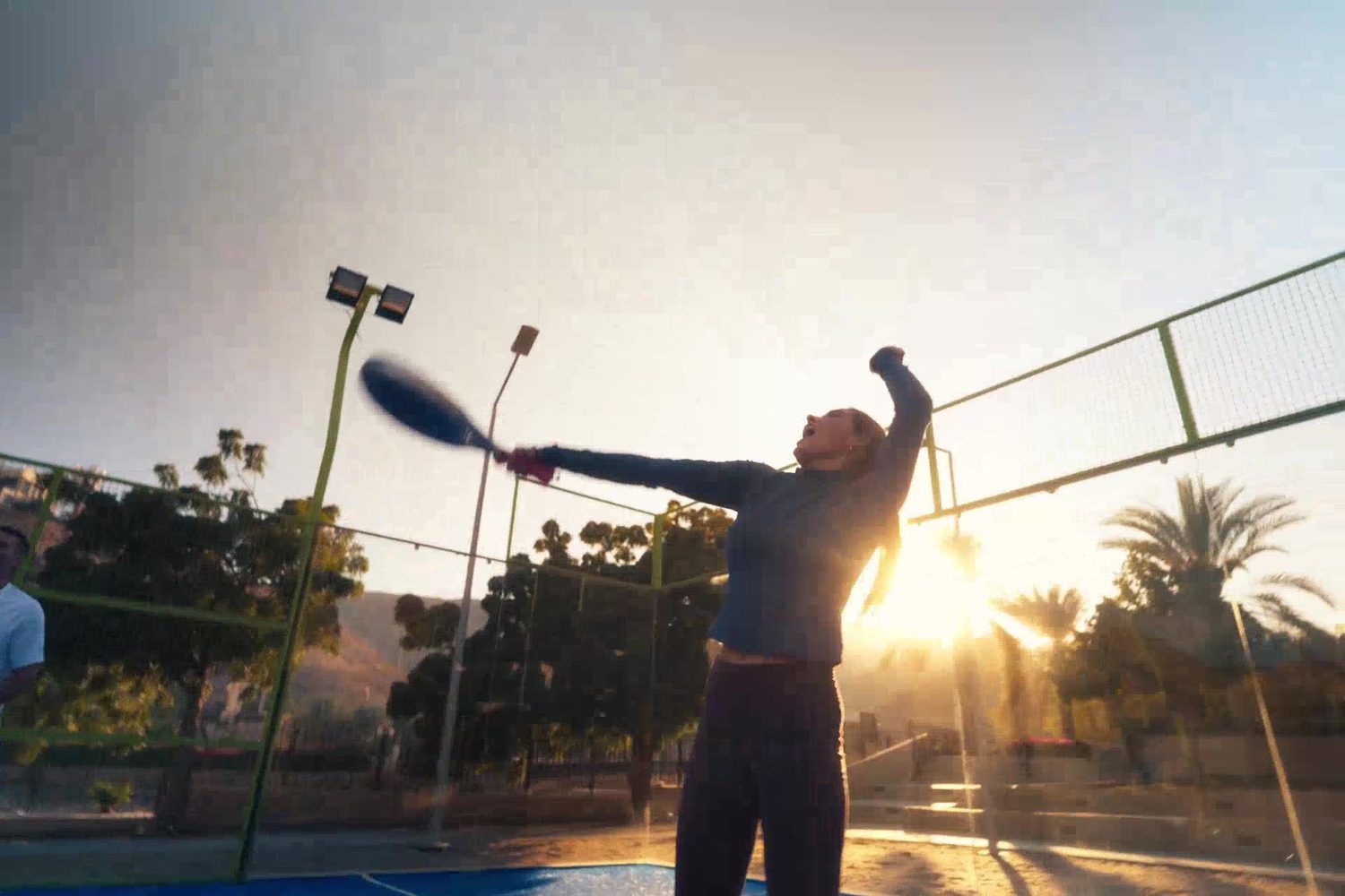 Sports court at Muscat Bay at sunset